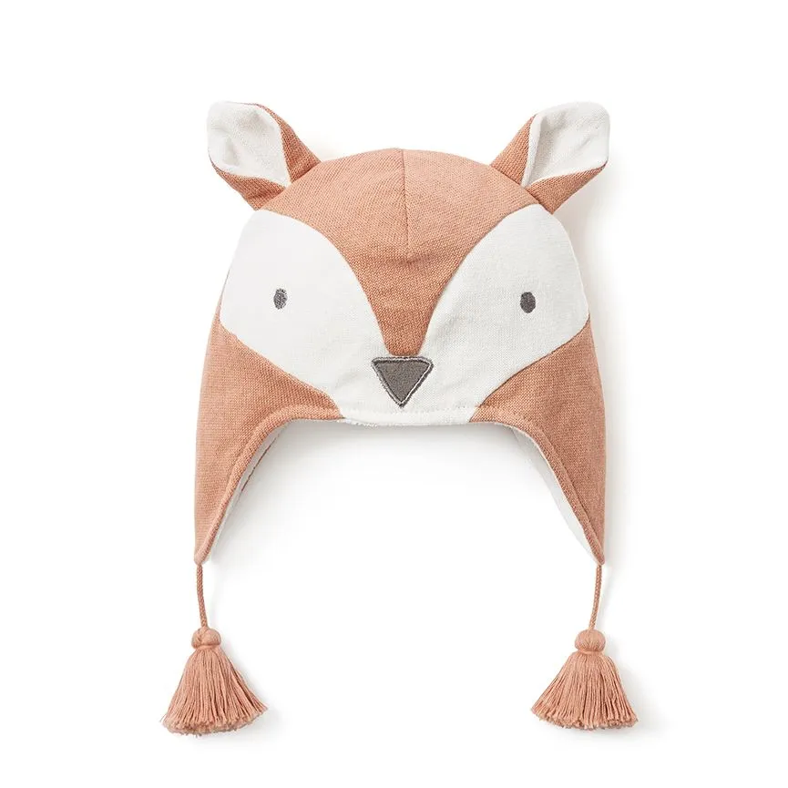 Elegant Baby Fox Aviator Knit Baby Hat